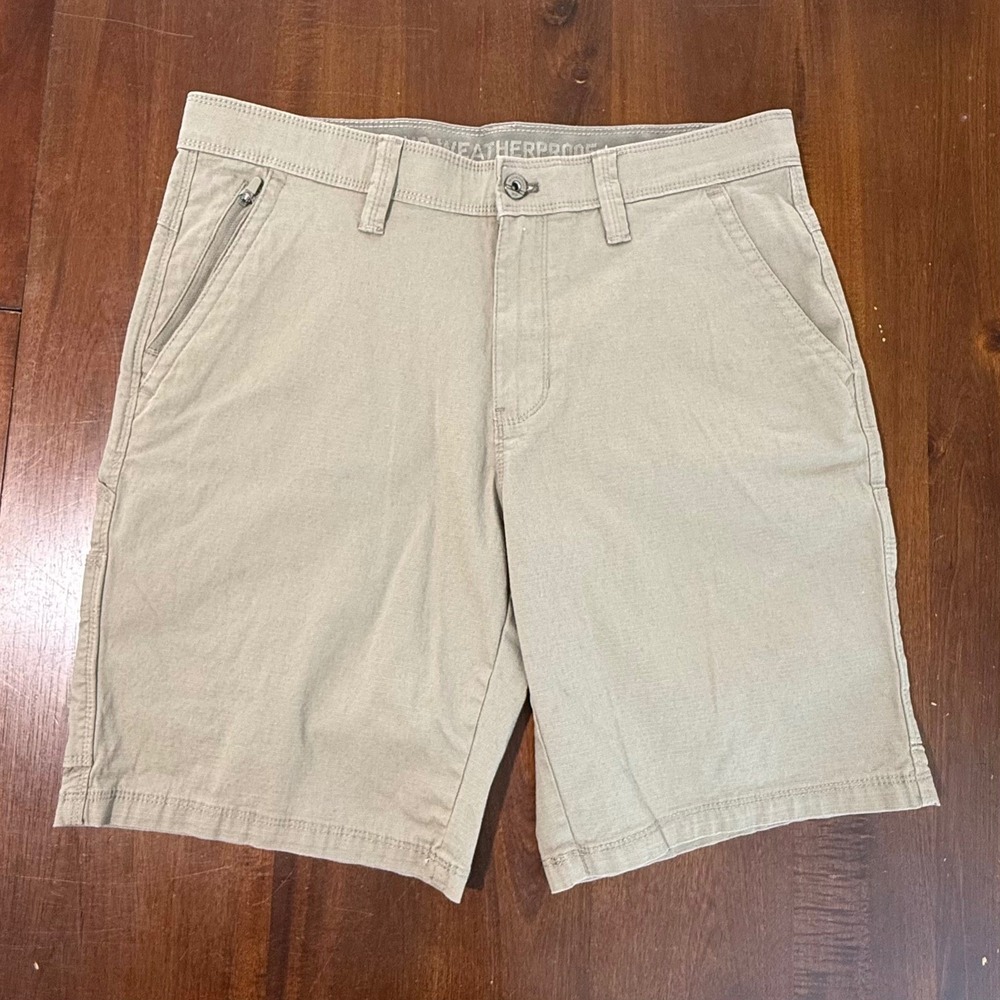 Weatherproof Mens Shorts 32 Khaki Utility Cargo Stretch Hiking Gorpcore W65900SC